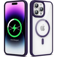 Zore Apple iPhone 14 Pro Uyumlu Derin Mor Magsafe Wireless Şarj Özellikli Silikon Ege Kapak Kılıf