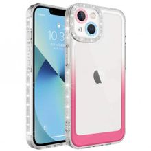 Zore Apple iPhone 14 Simli Renk Geçiş Tasarımlı Lens Korumalı Park Kapak Kılıf