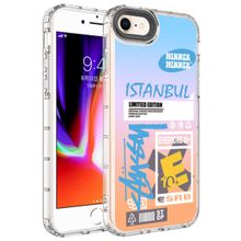 Zore Apple Iphone 7 Kamera Korumalı Renkli Desenli Sert Korn Silikon Cep Telefonu Kılıfı