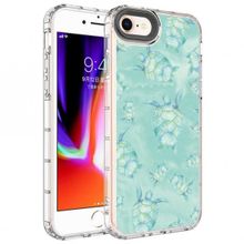 Zore Apple Iphone 8 Kamera Korumalı Renkli Desenli Sert Korn Silikon Cep Telefonu Kılıfı