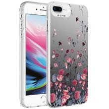 Zore Apple iPhone 8 Plus Desenli Silver Sert Kapak Kılıf