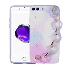 Zore Apple Iphone 8 Plus Simli Desenli El Askılı Tutacaklı Elsa Silikon Cep Telefonu Kılıfı