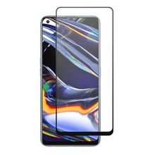 Zore Realme 8 Kenarları Kırılmaya Dayanıklı Cam Siyah Ekran Koruyucu