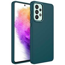 Zore Samsung Galaxy A52 Metal Çerçeve ve Buton Tasarımlı Silikon Luna Kapak Kılıf
