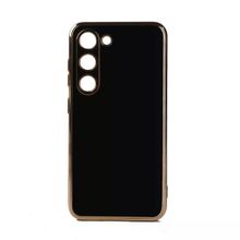 Zore Samsung Galaxy S23 Kenarı Gold Renk Silikon Bark Kapak Cep Telefonu Kılıfı