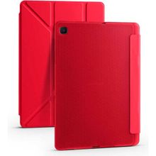 Zore Samsung Galaxy Tab A7 10.4 T500 2020 Tri Folding Kalem Bölmeli Standlı - Kırmızı Kılıf