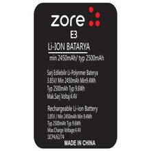 Zore Vestel E3 A Kalite Uyumlu Batarya