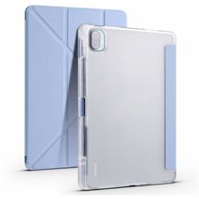 Zore Xiaomi Mi Pad 5 Tablet Standlı Tri Folding Kalemlikli Silikon Smart Cover - Mavi Kılıf