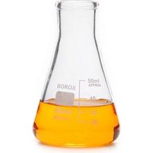 Zürih Ticaret Cam Erlen 50 mL - Dereceli Erlenmeyer Flask - Dar Boyunlu - Isıya Dayanıklı