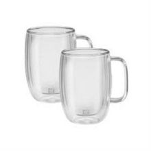 Zwilling 395001140 Çift Camlı 2'li Kulplu Latte Bardağı