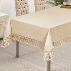 Dantel Gorunumlu Musamba Masa Ortusu Krem Rengi 120x150 Cm Fiyatlari Ve Ozellikleri