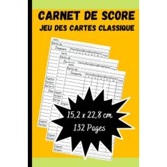 Carnet de Score Belote: carnet pour noter vos points jeux de cartes (French  Edition)