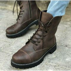 Erkek Deri Motosiklet Botlari Uzun Binici Cizmeleri Askeri Postal Gotik Kemer Serseri Cizmeler Erkek Ayakkabisi Taktik Ordu Cizme Motosiklet Cizmeleri Aliexpress