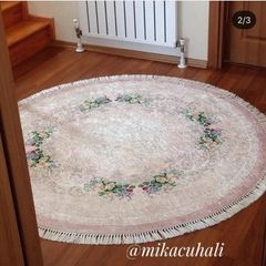 Tiffany Hali Heryerehali Tiffany Hali Fantasia T3022a00beyaz Gold 100x100 Cm Sacakli Yuvarlak Hali