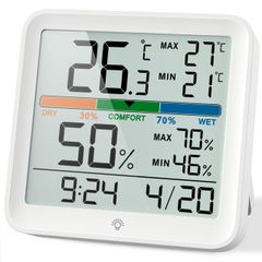 Thermo- Hygrometer, ETP110-10~ 60 Temperature Humidity Meter Thermometer  Hygrometer Dew Point Meter for Home/Laboratory