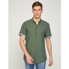 Haki Erkek Slim Fit Kisa Kollu Casual Gomlek 9yam61133bw847 Koton