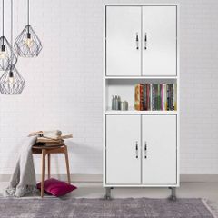Minar 4 Kapakli Firin Bosluklu Boy Dolabi Beyaz Trendyol