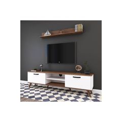 Rani A9 Duvar Rafli Kitaplikli Tv Unitesi Duvara Monte Dolapli Modern