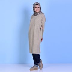 Yarasa Kol Cepli Triko Tunik Cl5420 Bordo Triko Victorian Elbiseler Tunik