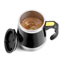 AUTO MAGNETIC MUG - Magnetic Self Stirring Cup Electric Stainless Steel  Automatic Mixing for Traveling Morning, Office Men and Women, MS-A004M  Black