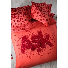 Tac Ask Cift Kisilik Pamuklu Nevresim Takimi Kirmizi 200 220 Cm Trendyol