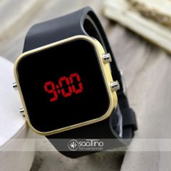 Dijital Led Watch Bakir Yuvarlak Kasa Siyah Silikon Kordon Unisex Kol Saat St 3