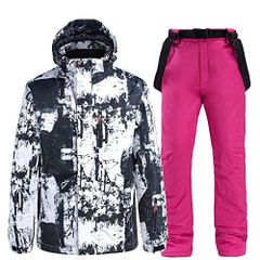 YZT QUEEN Kadınlar için Kayak Takımı, Kadın Kış Sıcak Rüzgar Geçirmez Su  Geçirmez Kayak Takımı Seti, Açık Hava Kayak Takımı Aşıklar Sıcak Kalın Su  Geçirmez Kar Ceketleri ve Pantolon, Siyah, XL 