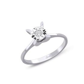 0.06 ct Lazerli Pırlanta Badem Tırnak Tektaş Yüzük