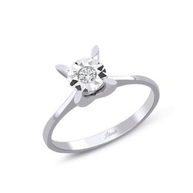 0.06 ct Lazerli Pırlanta Badem Tırnak Tektaş Yüzük