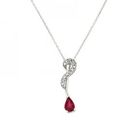 0.06 ct Pırlanta Yakut Kolye
