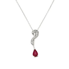 0.06 ct Pırlanta Yakut Kolye
