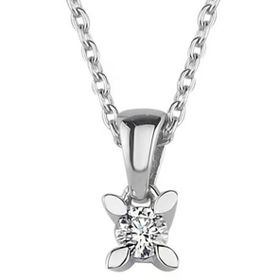 0.10 ct Karat E-F vs Pırlanta Badem Tırnak Tektaş Kolye