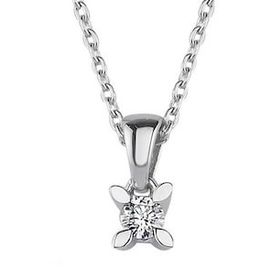 0.10 ct Karat E-F vs Pırlanta Badem Tırnak Tektaş Kolye