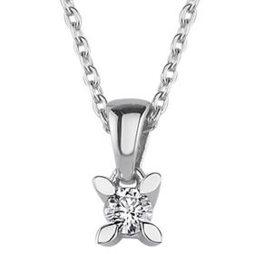 0.10 ct Karat E-F vs Pırlanta Badem Tırnak Tektaş Kolye