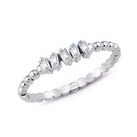 0.13 ct Modern Tasarım Baget Pırlanta Yüzük