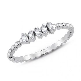 0.13 ct Modern Tasarım Baget Pırlanta Yüzük