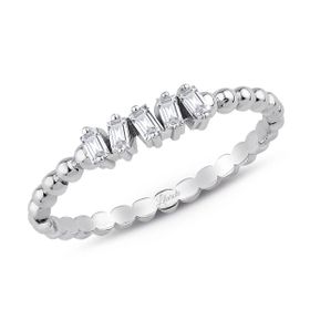 0.13 ct Modern Tasarım Baget Pırlanta Yüzük
