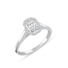 0.15 ct Modern Tasarım Baget Kare Tektaş Yüzük