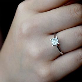 0.17 ct Modern Tasarım Coronet Tektaş Yüzük