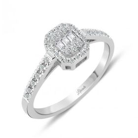0.20 ct Baget Kare Tektaş Modern Tasarım Yüzük