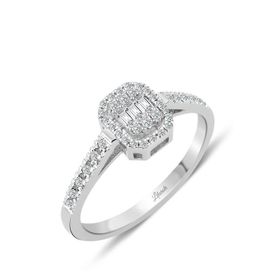 0.20 ct Baget Kare Tektaş Modern Tasarım Yüzük