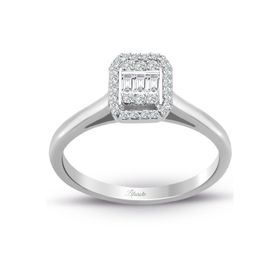 0.20 ct Baget Kare Tektaş Modern Tasarım Yüzük