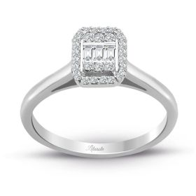 0.20 ct Baget Kare Tektaş Modern Tasarım Yüzük