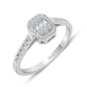 0.20 ct Baget Kare Tektaş Modern Tasarım Yüzük