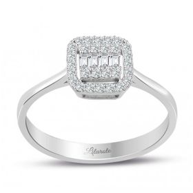 0.25 ct Modern Tasarım Baget Kare Tektaş Yüzük
