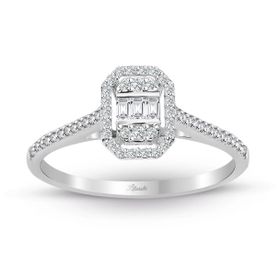 0.25 ct Modern Tasarım Baget Kare Tektaş Yüzük