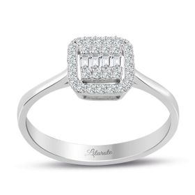 0.25 ct Modern Tasarım Baget Kare Tektaş Yüzük