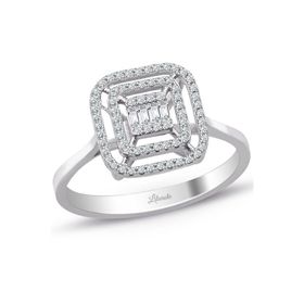 0.25 ct Modern Tasarım Çift Sıra Baget Pırlanta Yüzük