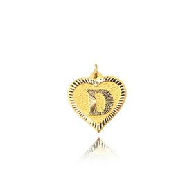 0.25 gr 14 Ayar D Harfi Kalp Kolye Ucu