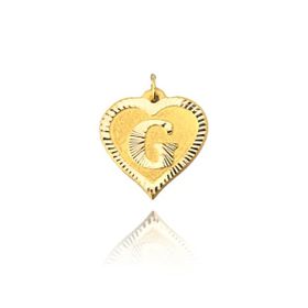 0.25 gr 14 Ayar G Harfi Kalp Kolye Ucu